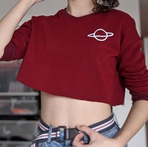 Cropped planet sweater